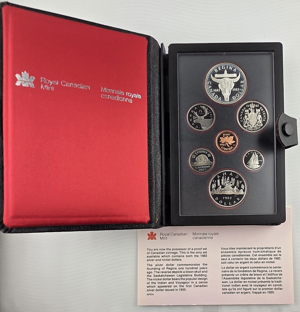 1982 Canada Silver Dollar Proof Set - Regina
