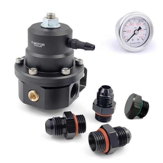 K-MOTOR Adjustable Fuel Pressure Regulator – 6AN Return Style - Universal Kit