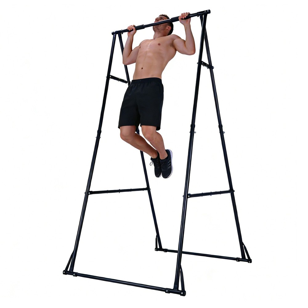 Foldable Free Standing Pull Up Bar Stand Adjustable Pull Up Station for Home Gym