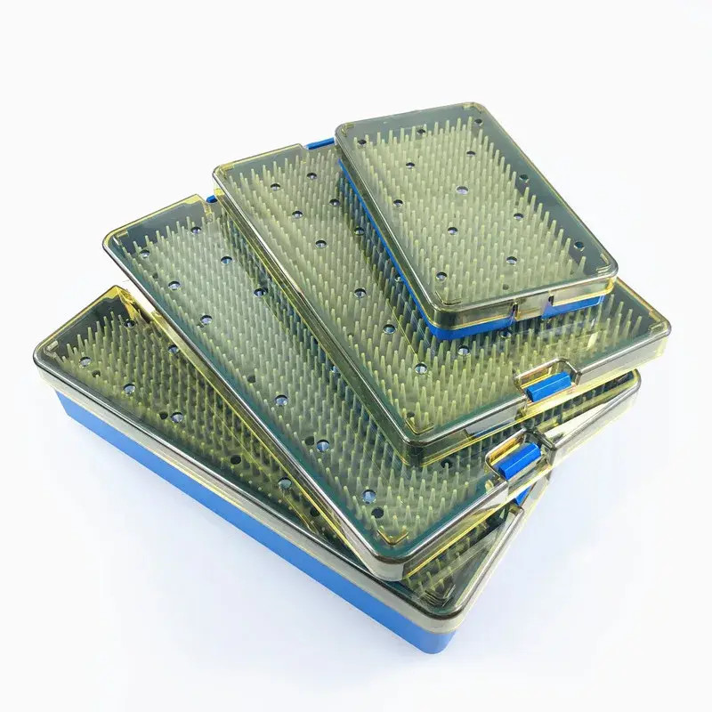 Autoclave Sterilization Tray Case Box with Silicone Pad for Surgical Instruments