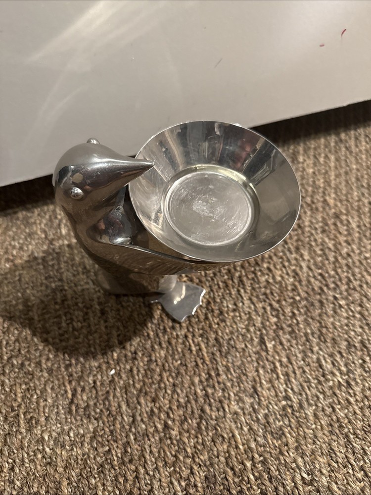 Restoration Hardware Silver Plate Penguin Butler Candy Dish Keys Nuts