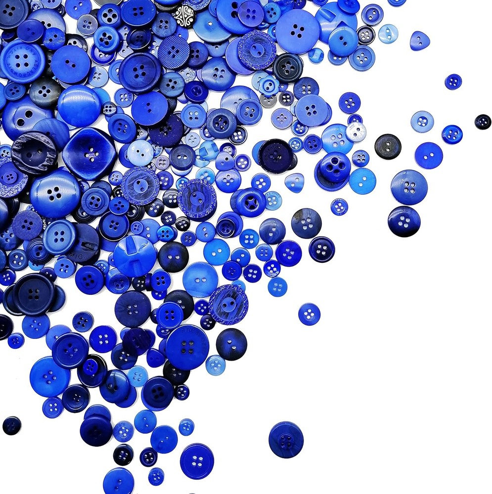 600-700Pcs Blue Buttons for Crafts Bulk Craft Assorted A,