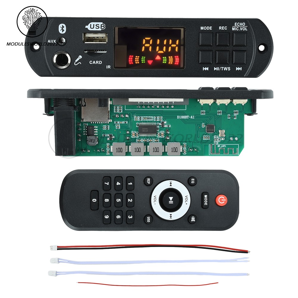 D188BT DC 12V MP3 Bluetooth Decoding Board Car Audio MP3 Decoder 2*50W Amplifier