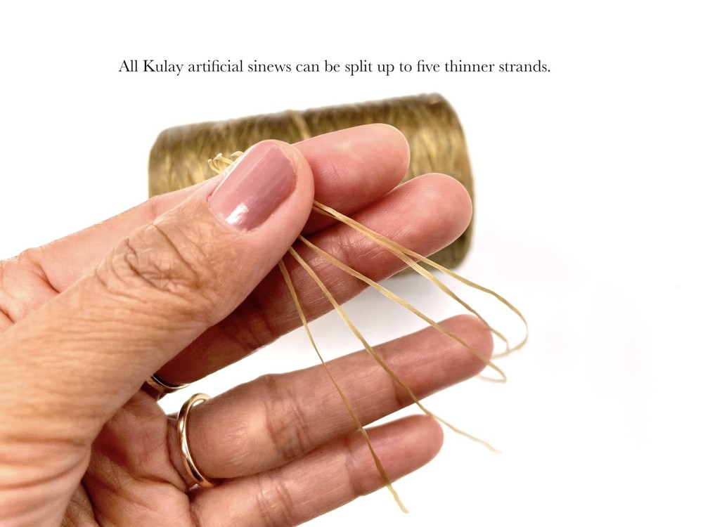 Pack of 3 Kulay Artificial Deer Sinew Waxed Flat Polyester Thread for Beading...