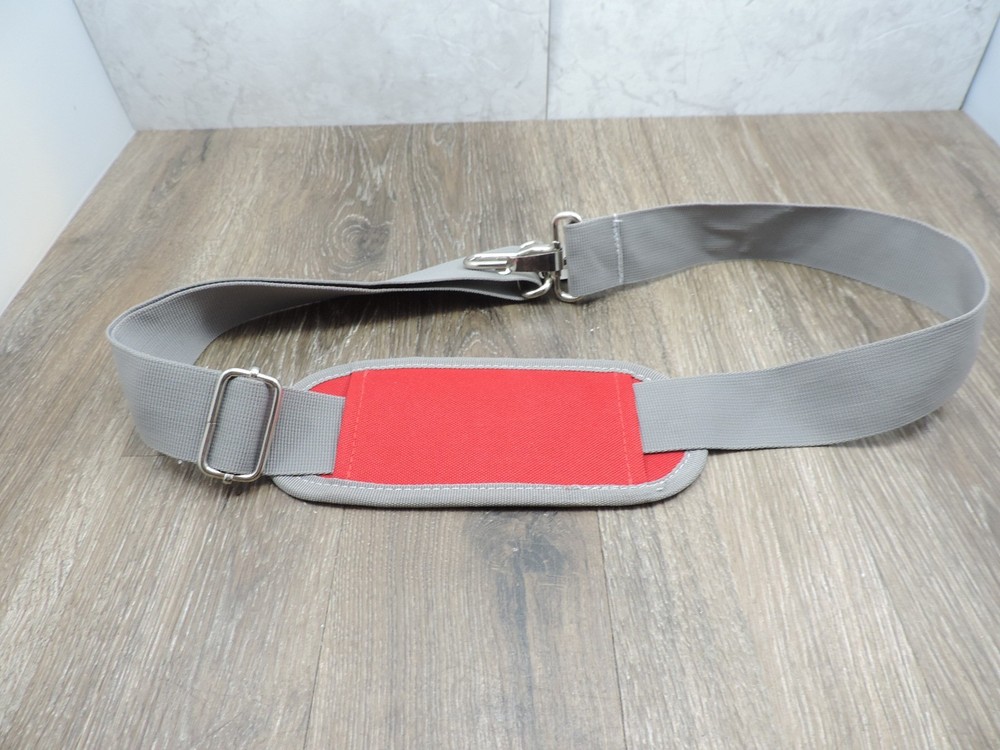 1.5" Grey & Red Adjustable Bag Strap 50" Max Length