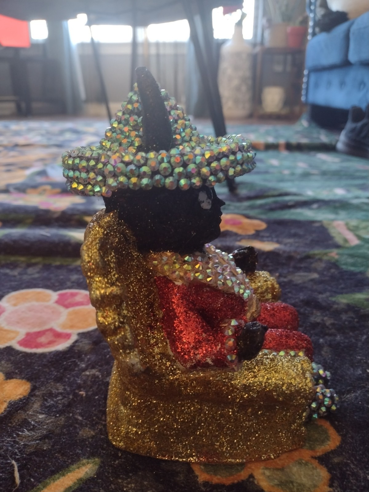 Angelito Negro Handcraft Swarovski Polished Statue Special Edition