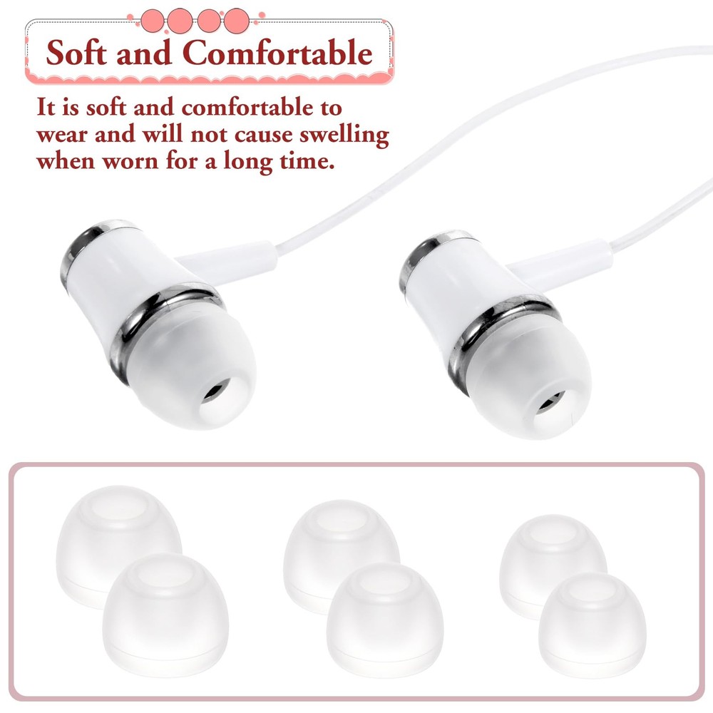 15 Pairs Silicone Ear Bud Replacement Pieces Earbuds Tips Replacement...