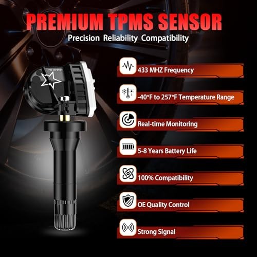 Pre-Programmed 433Mhz TPMS Sensor Compatible with Chevy