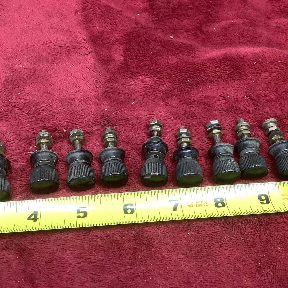 (9) EBY Vintage Radio Receiver Terminal Binding Posts Thumb Screw Black Knobs