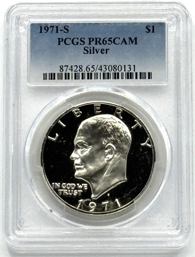1971-S Eisenhower (Ike) Proof Silver Dollar PCGS PR65CAM Blue Label