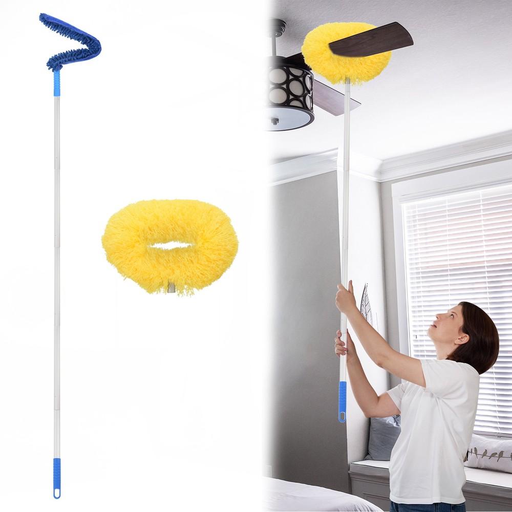 Ceiling Fan Cleaner Duster 12.9" to 59" Microfiber Clean Tool Extendable Yellow