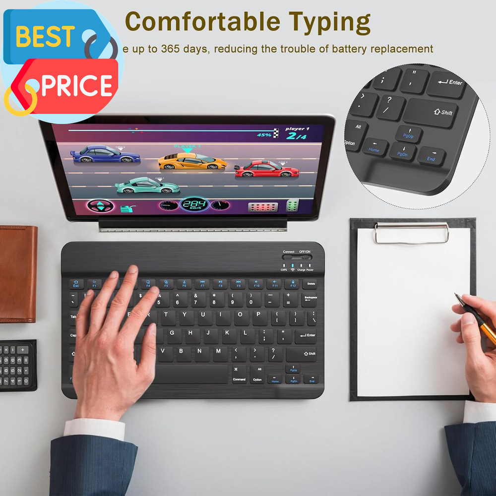Rechargeable Bluetooth Keyboard and Mouse Combo Universal Ultra-Slim Wireless