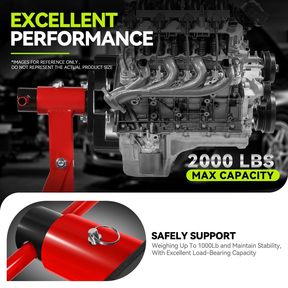360 Degree Adjuste Mounting Head Durable Stable Steel Engine Stand 2000 LBs Red
