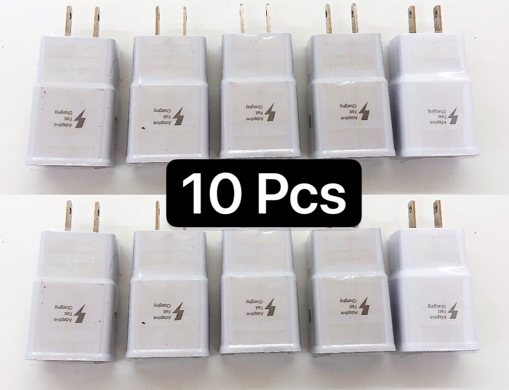 10Pk Adaptive Fast Charging Wall Charger For OEM Samsung Galaxy s7 S8+ S9 Note 8