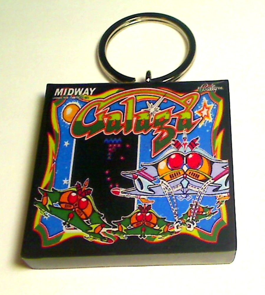 Galaga  Arcade Coin Door accessory Keychain