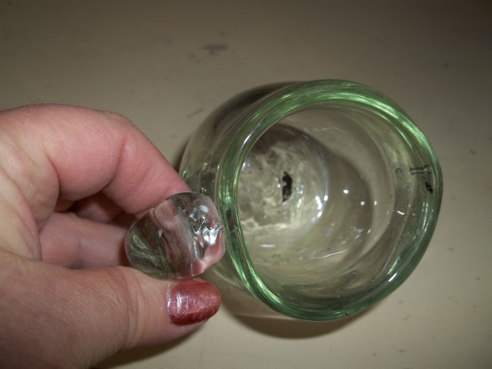 Heavy Clear Glass Vintage Handblown Small Unique Pitcher