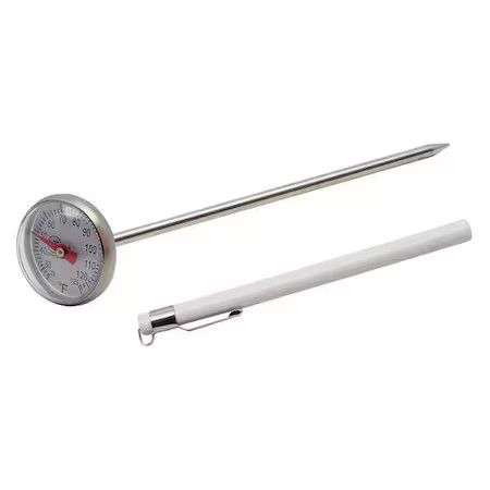 5" Stem Analog Dial Pocket Thermometer, 25 Degrees To 125 Degrees F, 23Nu30