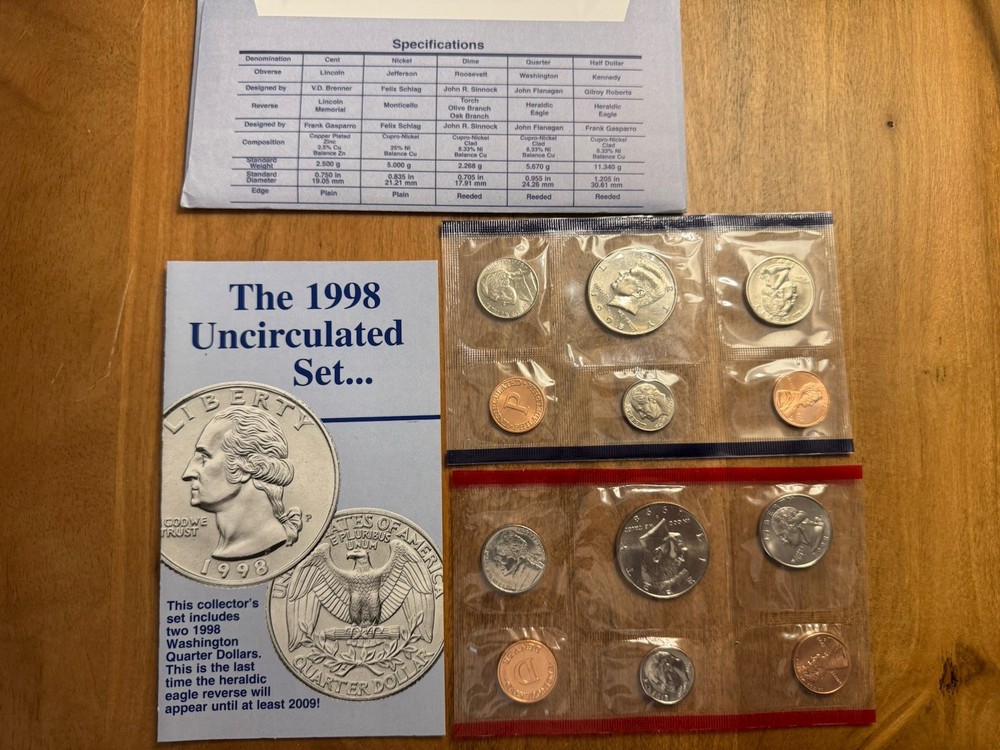 1998 Uncirculated Coin Set – P & D Mints – Original U.S. Mint Packaging