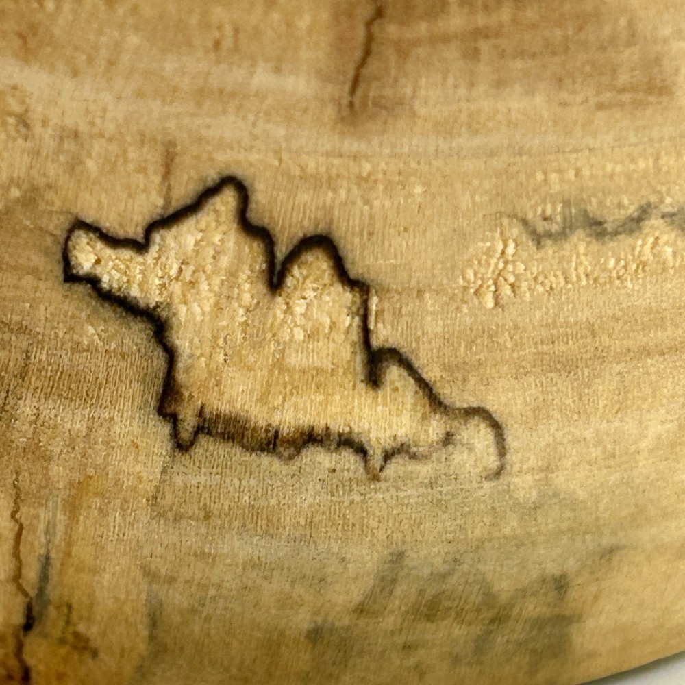 Hand Turned Spalted Maple Bowl Signed R 2000s Studio 6½″ × 3¼″ Vintage