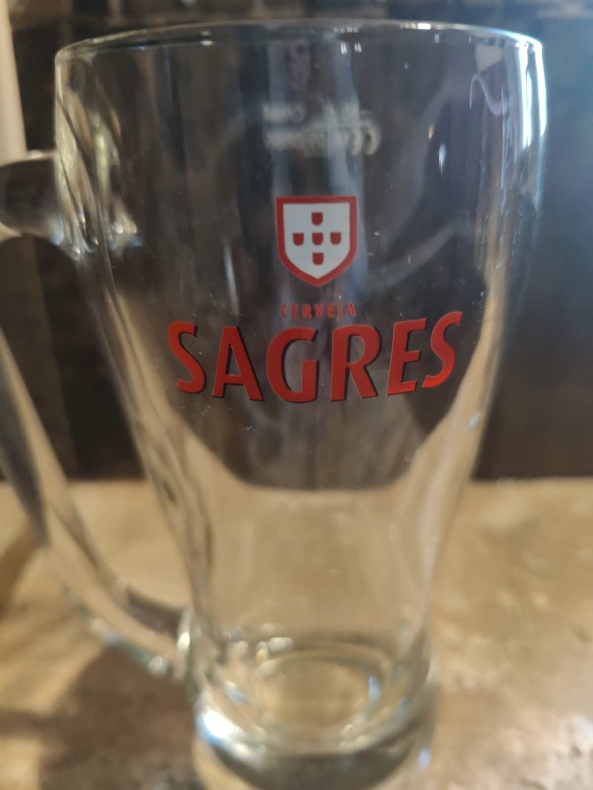 Sagres Beer - original Beer Glass Mug Sagres Portugal
