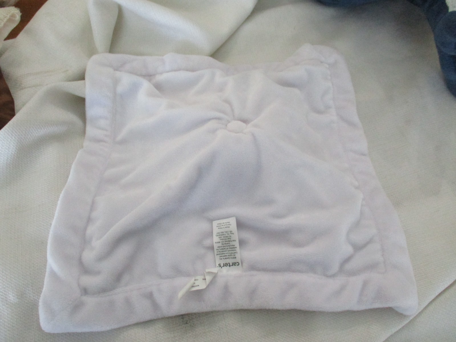 Carters White Lamb Sheep Lovey Stars Baby Security Blanket Gray White 14x14”