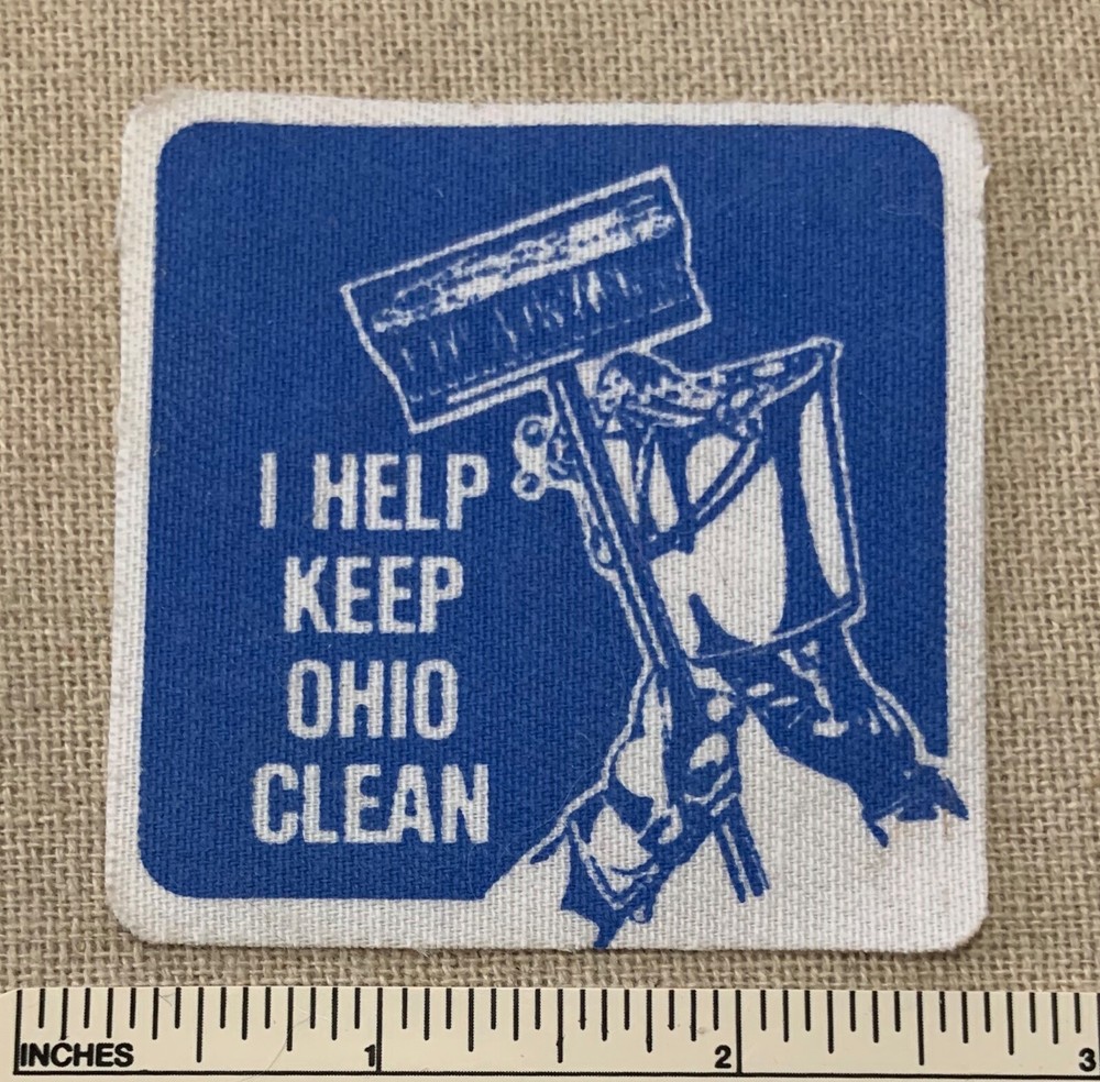 Vintage I HELP KEEP OHIO CLEAN Uniform Badge PATCH Iron On?
