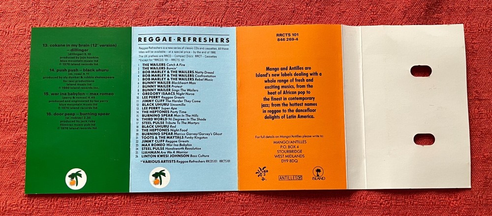 VARIOUS - CASSETTE TAPE - REGGAE REFRESHERS SAMPLER