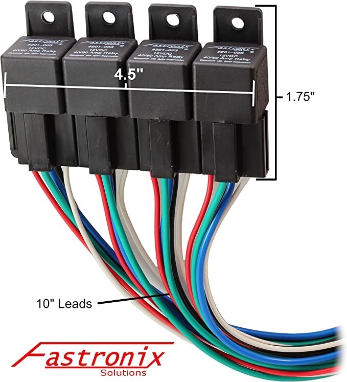 Fastronix High Current 40/60A Relay Panel with Interlocking Sockets 900-004