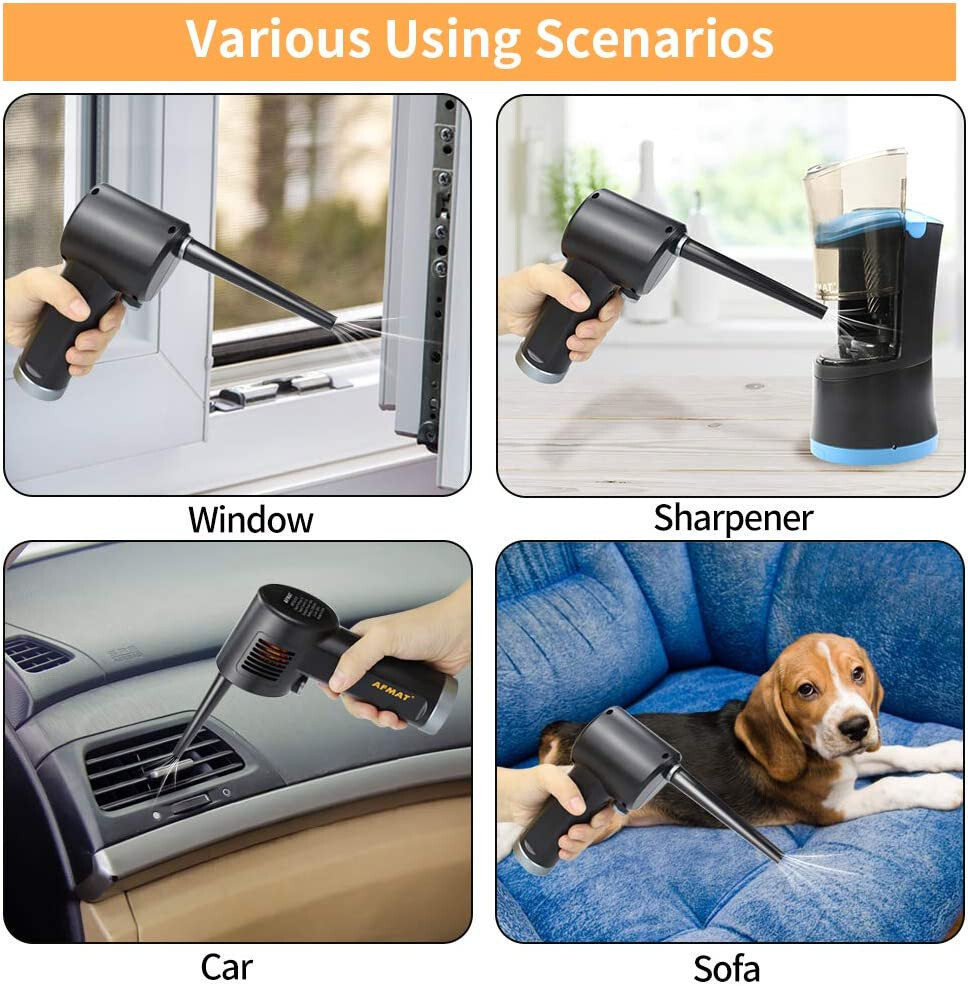 AFMAT Compressed Air Can Computer Cordless Duster Electric PC Keyboard Household