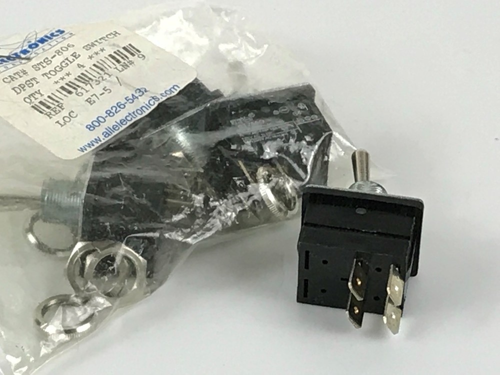 All Electronics #STS-806 DPST Toggle Switches 4-Pack