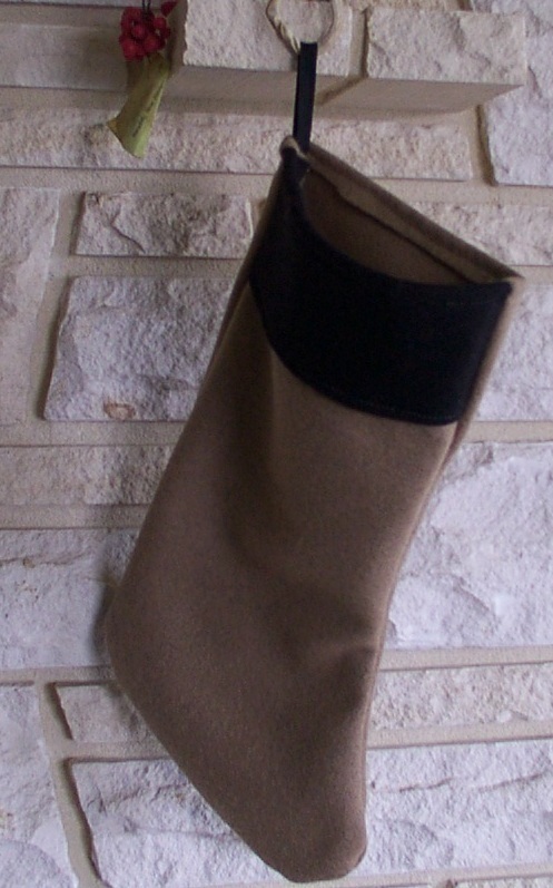 Confederate  Christmas Stocking, Butternut/Black