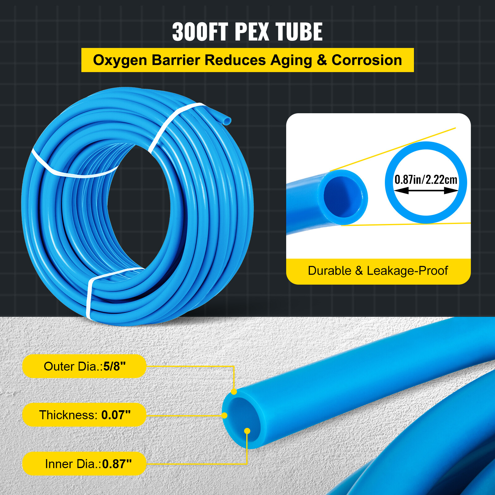 1"x300' coil PEX Tubing Blue Certified Non-Barrier Htg/Plbg/Potable Water
