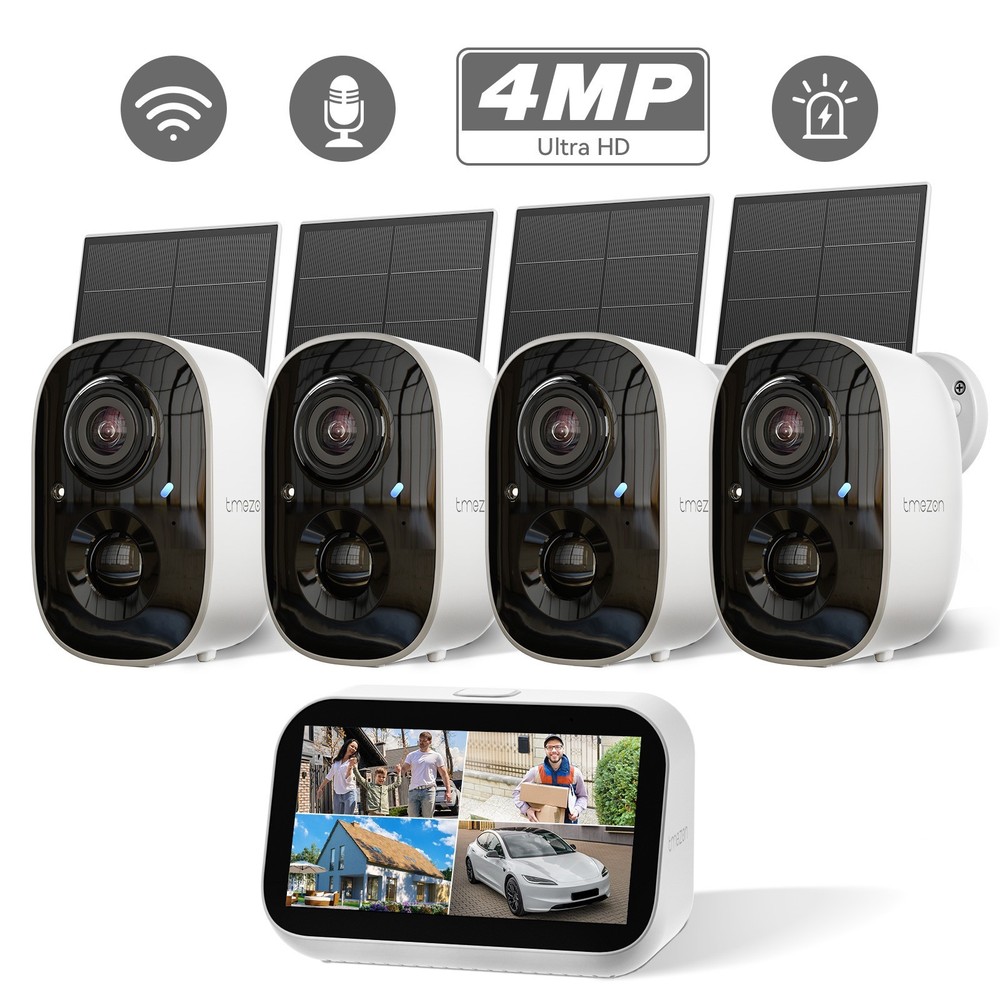 Solar Wireless CCTV Security Camera System WIFI NVR Monitor for Home Security