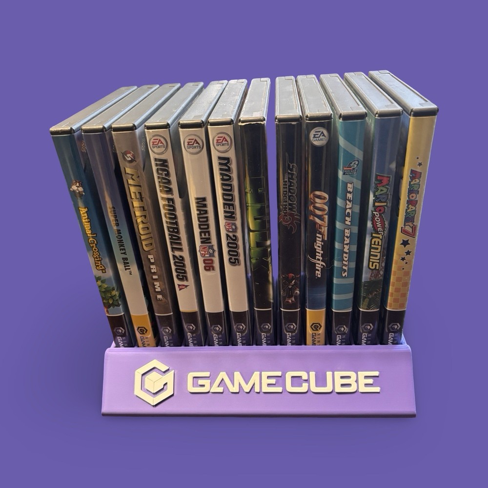 🎮 3D Printed Nintendo GameCube Game Case Display Stand – Holds 12 Games