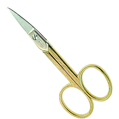 3.5" Gold Plated Curved Nail Scissors