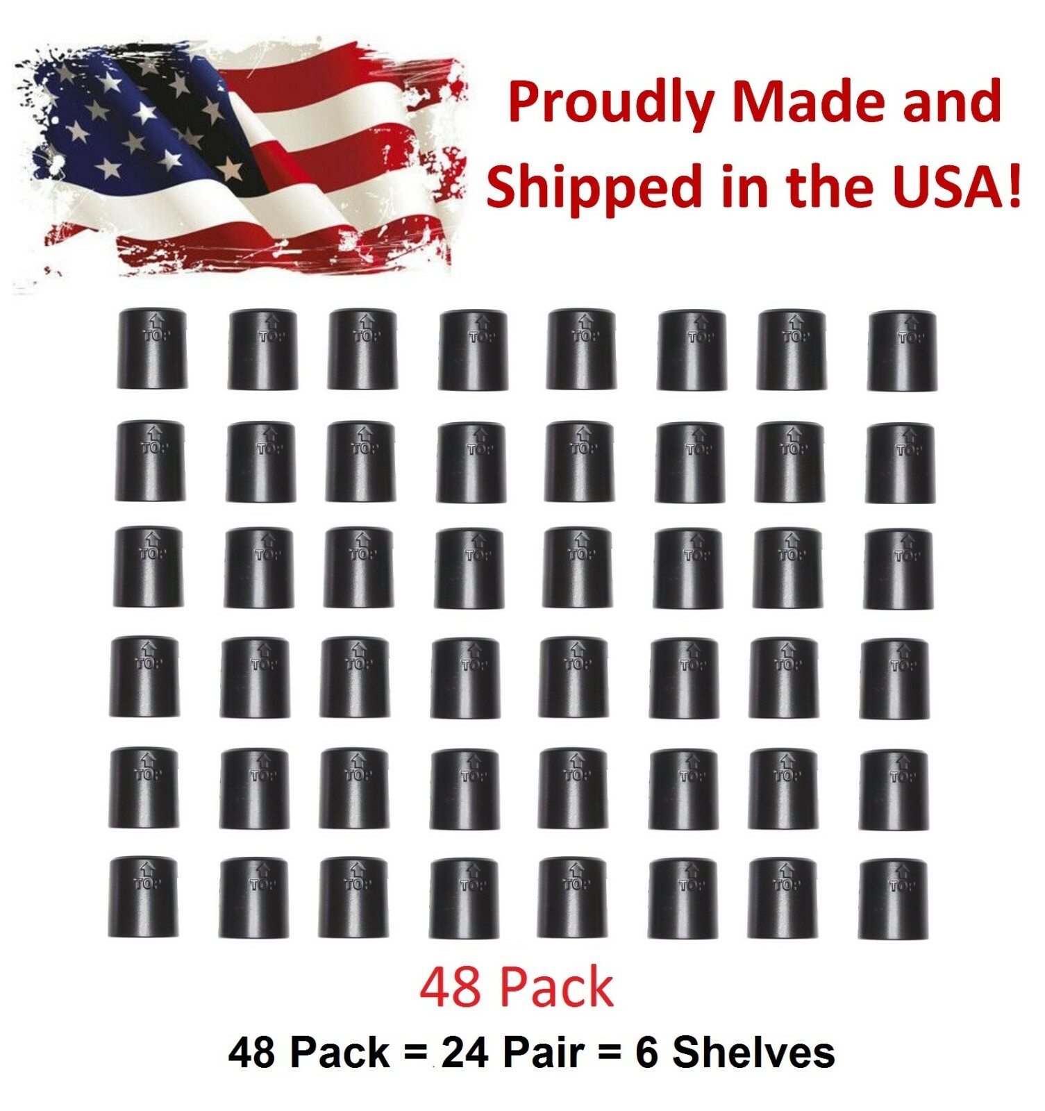 1" Diameter Wire Shelf Clips Shelving Split Sleeves Lock Locking Plastic 24 pair