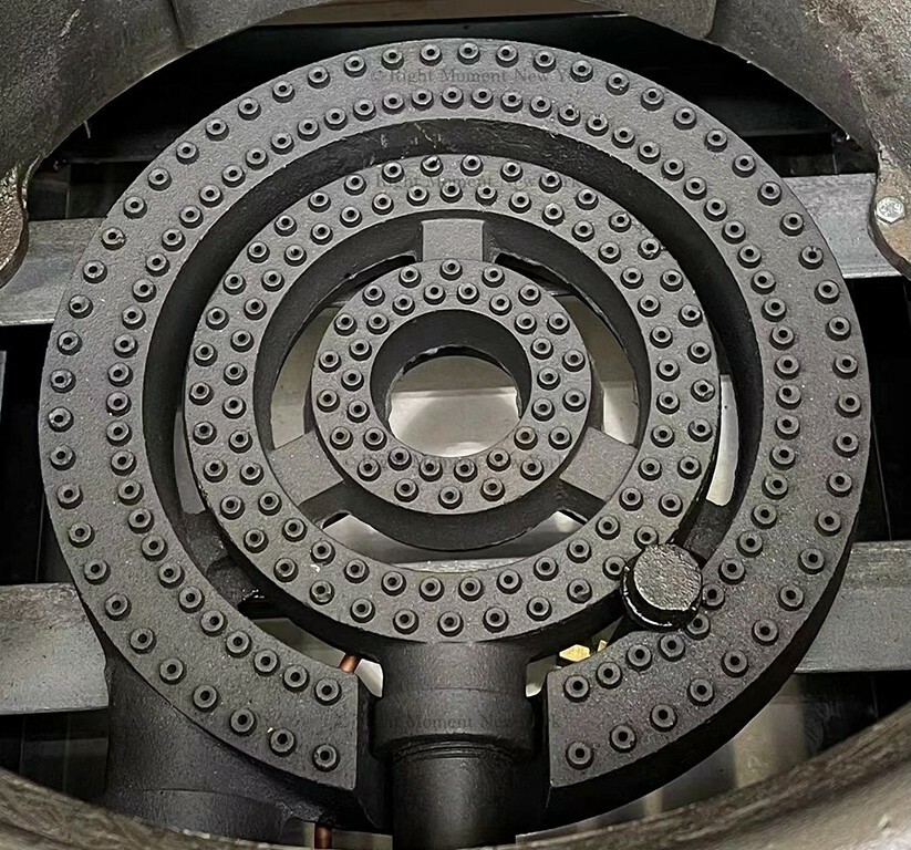 3-Rings Burner with 2 Pipe Fitting for Stock Pot, Wok Range Replacement Parts