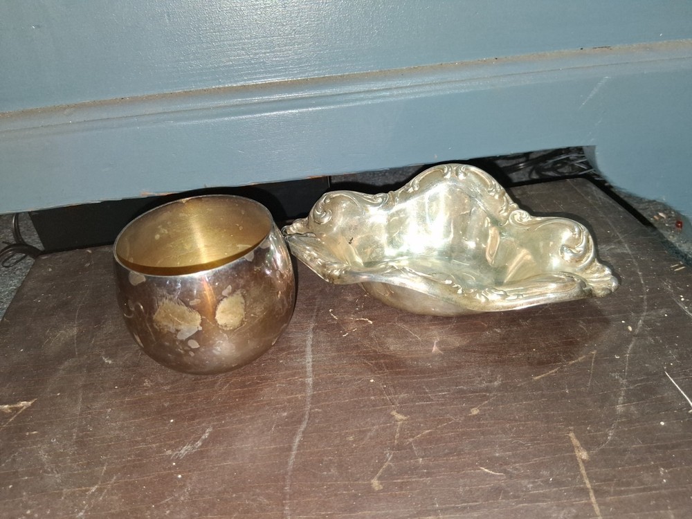 Sherdan Silver Plated Cup And Serving Dish