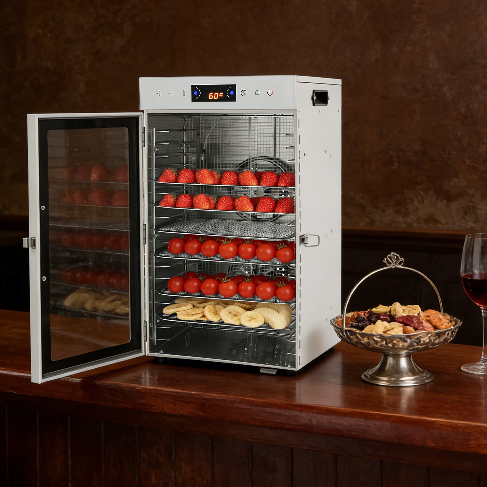 Commercial Dehydrator 18 Stainless Steel Trays Fruit Vegetable Food Dry Machine