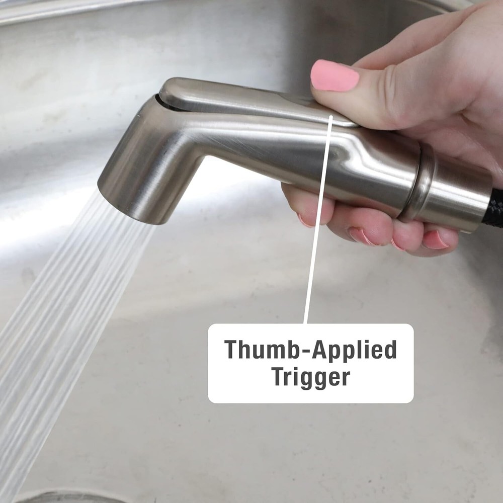 Brushed Nickel Pull Out Sink Side Sprayer Head Kitchen Faucet Replacement