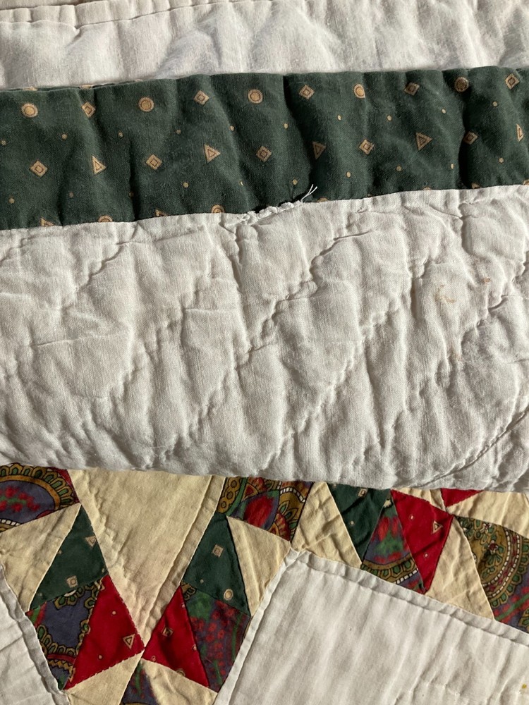 Heirloom Star Pattern Handmade Quilt/Wall Hanging 81" x 64" Multi-Colored
