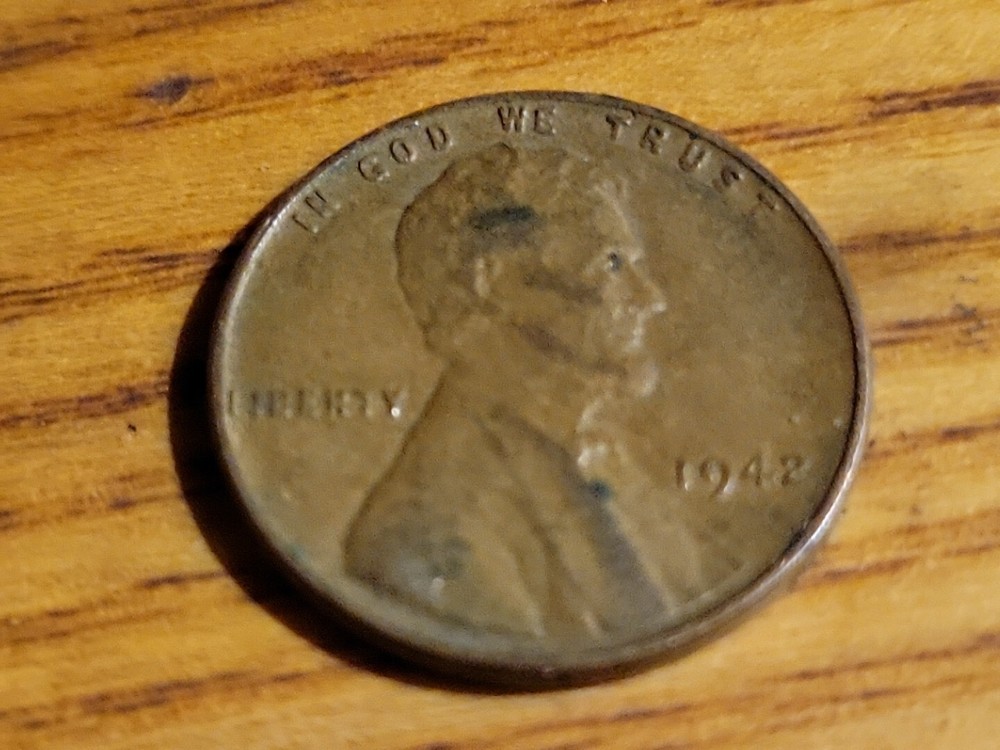 1942 lincoln wheat penny no mint mark