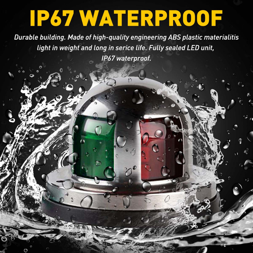 Boat Navigation Lights Red and Green LED Marine Navigation Light Boat Bow Light