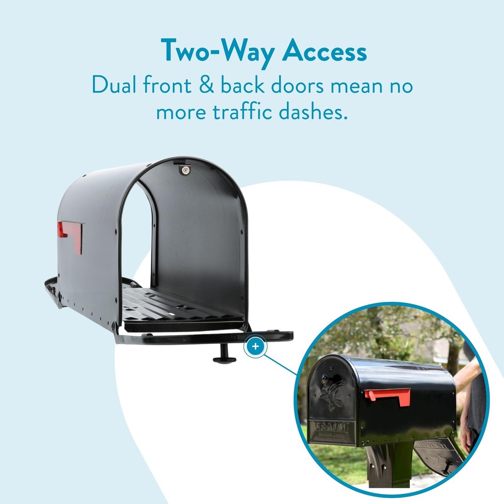 Gibraltar Mailboxes OM160BEC Outback Double Door, Large Capacity Mailbox, Bl...