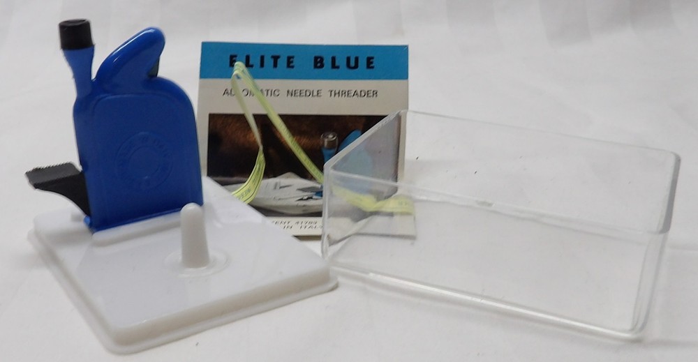 Vintage ELITE BLUE Automatic Needle Threader Made in Italy