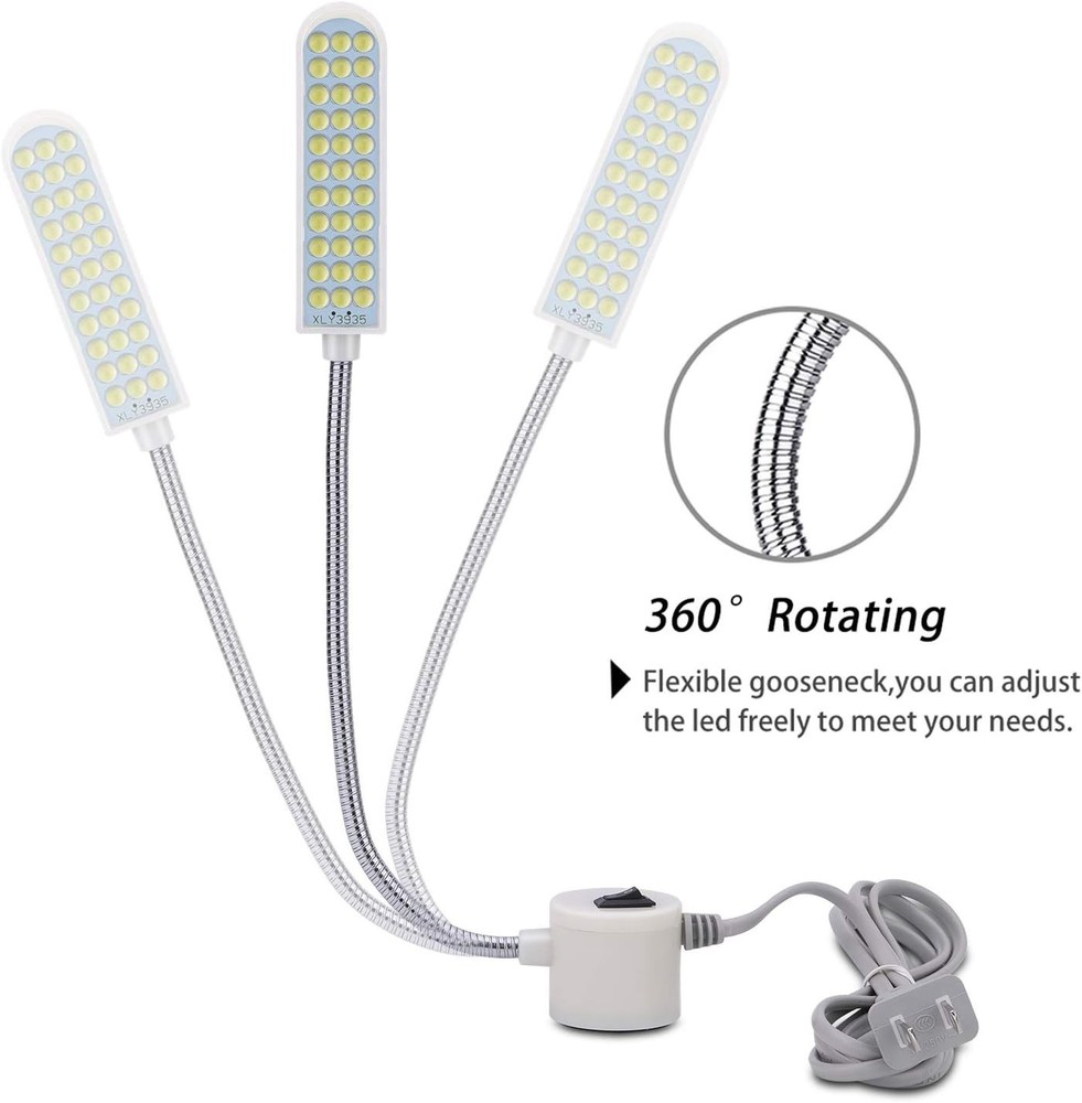 Sewing Machine Light 36LEDs Gooseneck Work Light with Magnetic Mounting Base,...