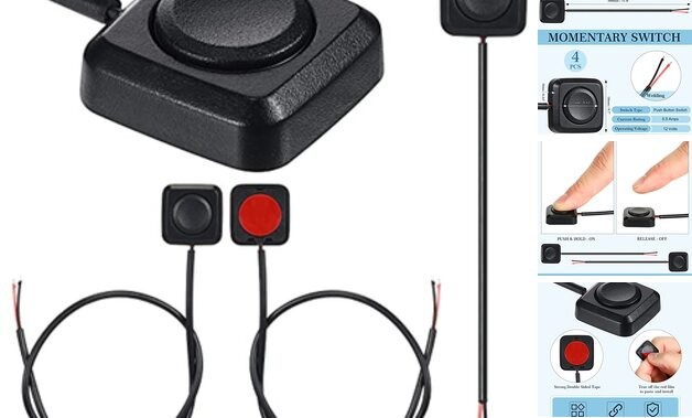 4 Pcs Momentary Push Button Switch 12v 24v Surface Mount Mini Button Switch