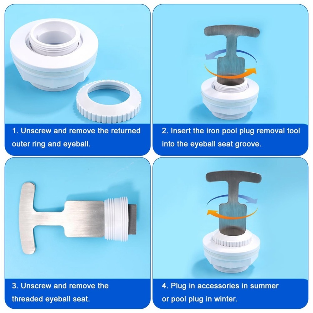 Pool Plug Removal Tool, Metal Pool Eyeball Removal Tool for Hydrostream9227