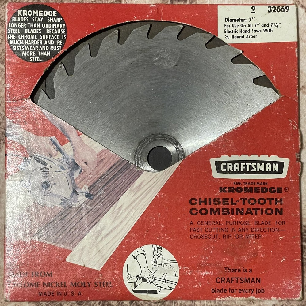 Vintage Sears Craftsman Kromedge Chisel Tooth Combination 9-32669