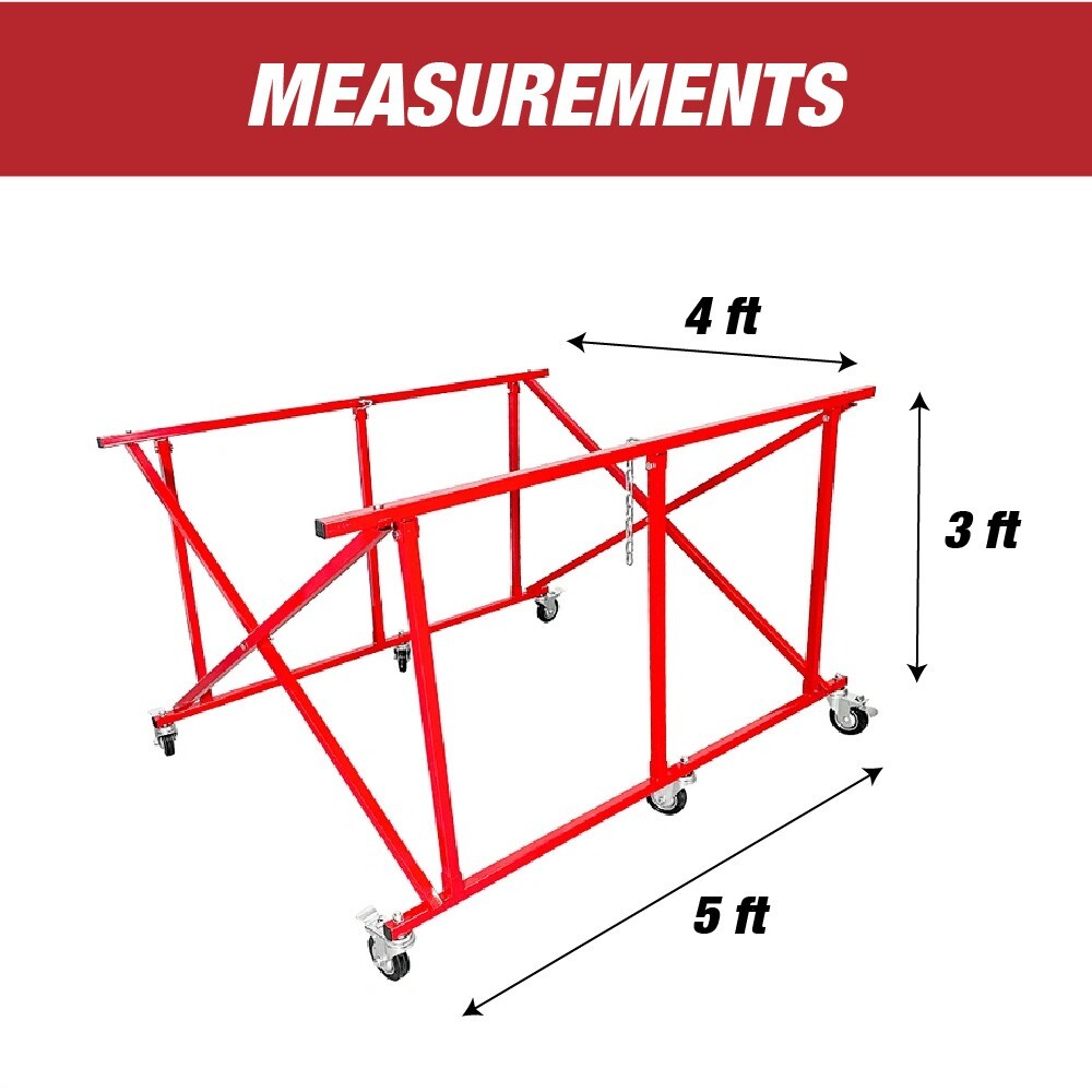 Pick Up Bed Dolly - Easily Fold Large Auto Body Truck Bed Cart Holds up to 800lb